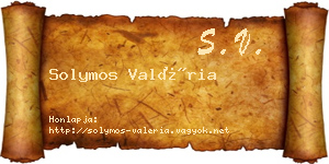 Solymos Valéria névjegykártya