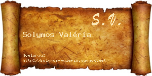 Solymos Valéria névjegykártya